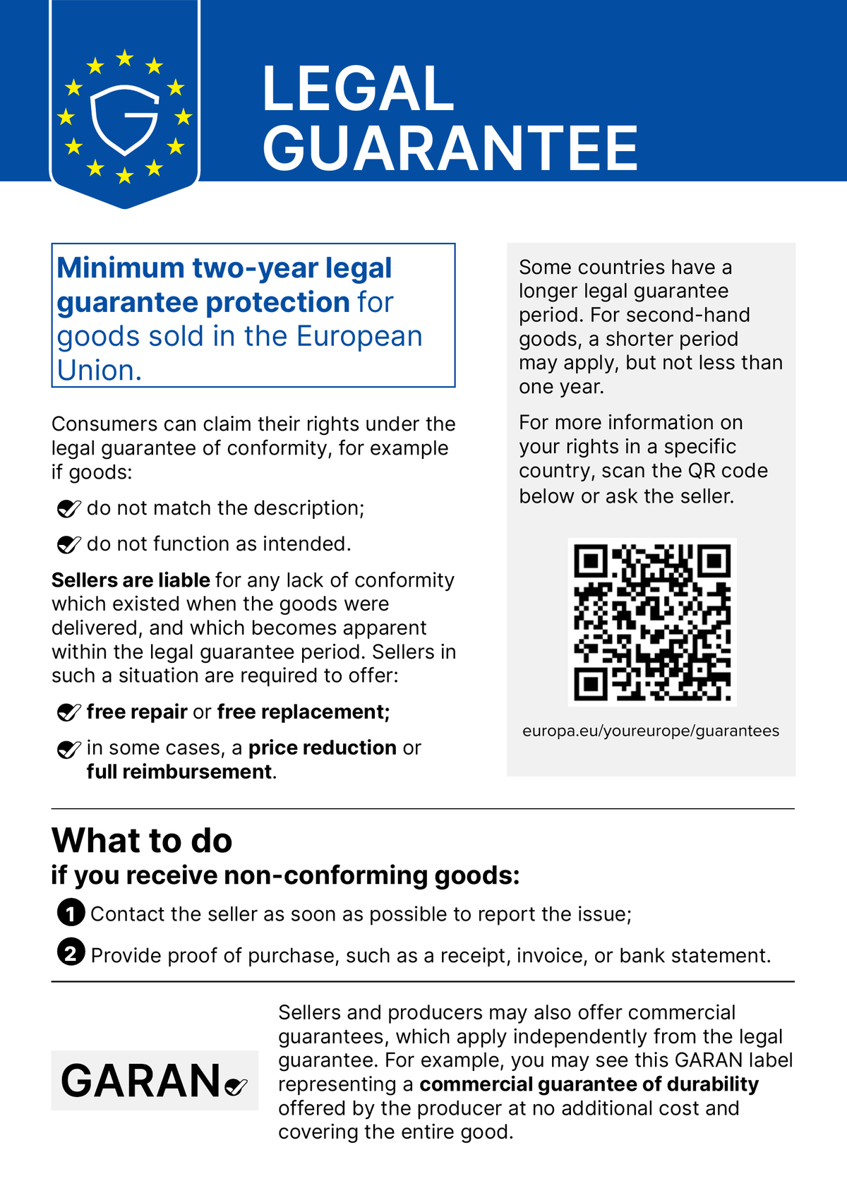 Legal guarantee